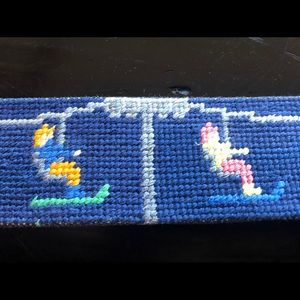 Mens hand stitched ski lift belt